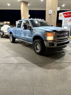 Blue Cactus Power Washing truck with equipment trailer